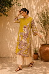 Taal Premium Cotton Kurta Set with Pants – Mustard Yellow Artistic Ethnic Wear