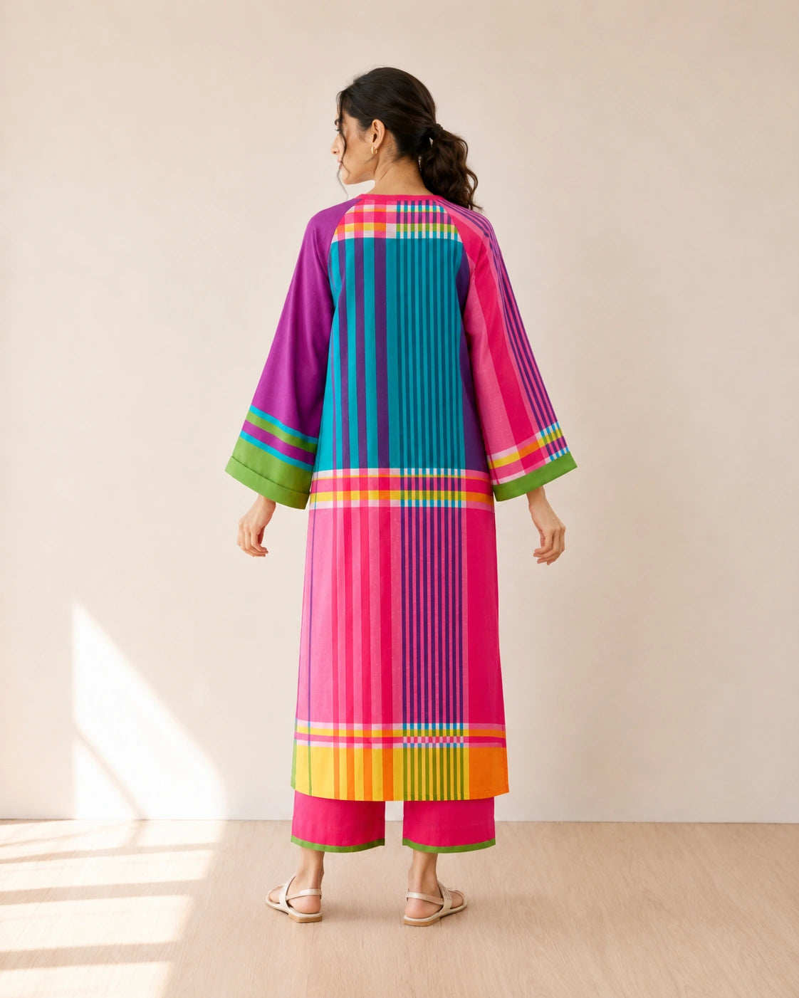 Checkmate Multicolour Cotton Kurti Set for Women