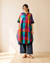 Echo Black Multicolor Cotton Kurti Set for Women