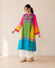 Chakra Multicolour Cotton Kurti Set for Women