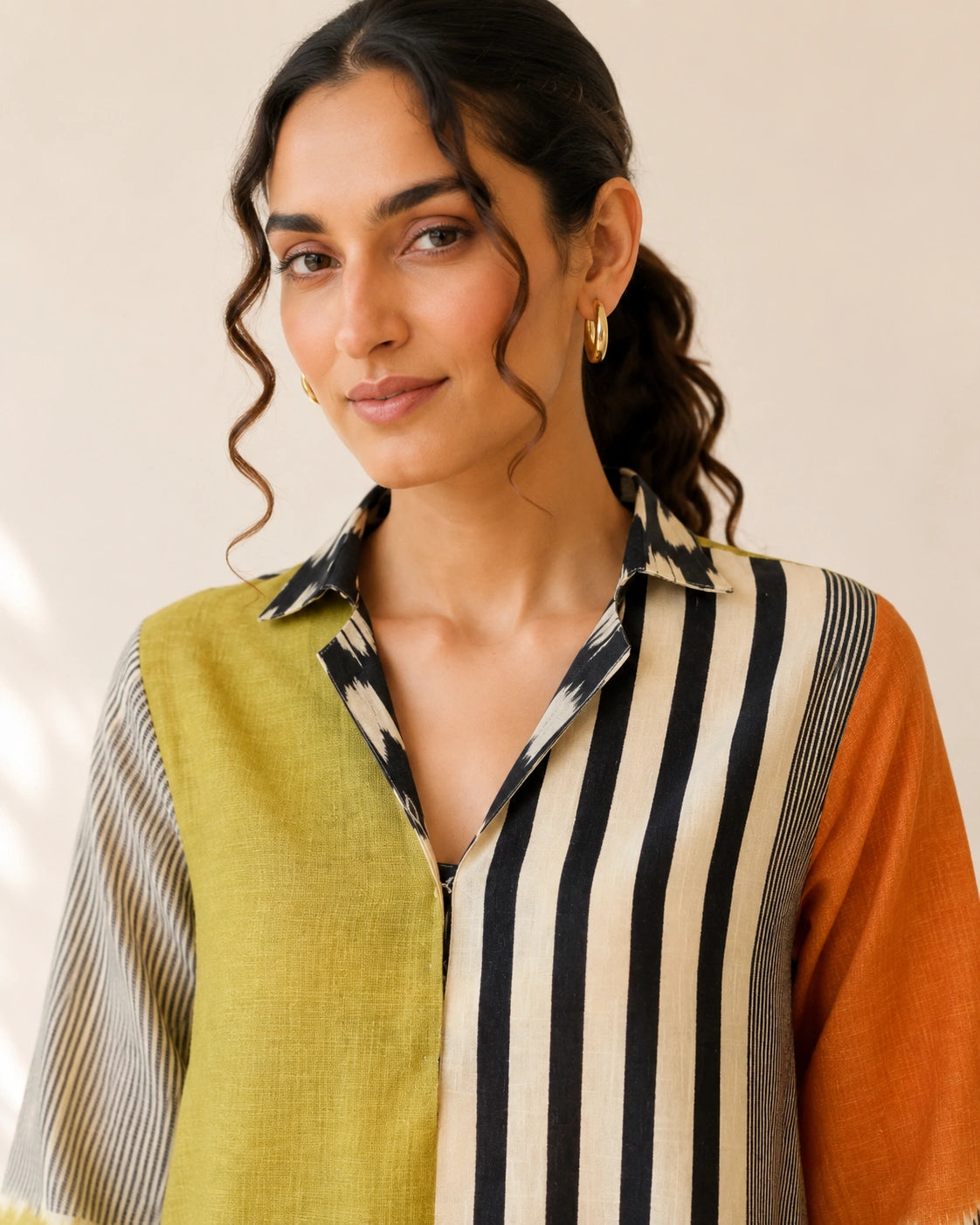 Retro Tangerine & Heena Cotton Kurti Set For Women