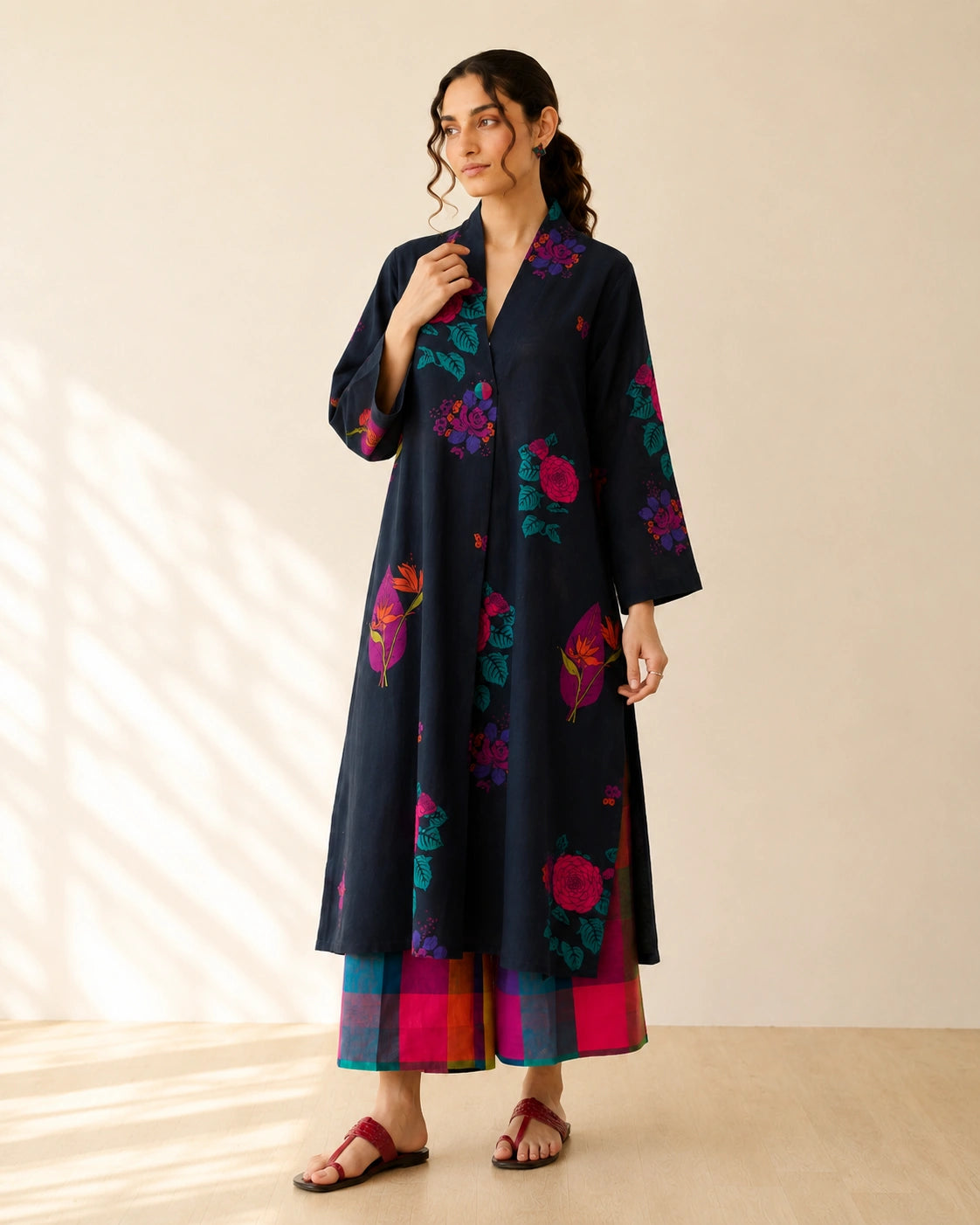 Potpourri Black Premium Cotton Kurti Set for Women