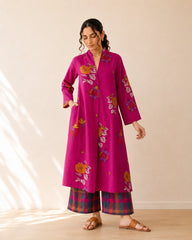 Potpourri Fuchsia Cotton Kurti Set for Women