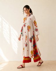 Potpourri Off White Cotton Kurti Set for Women