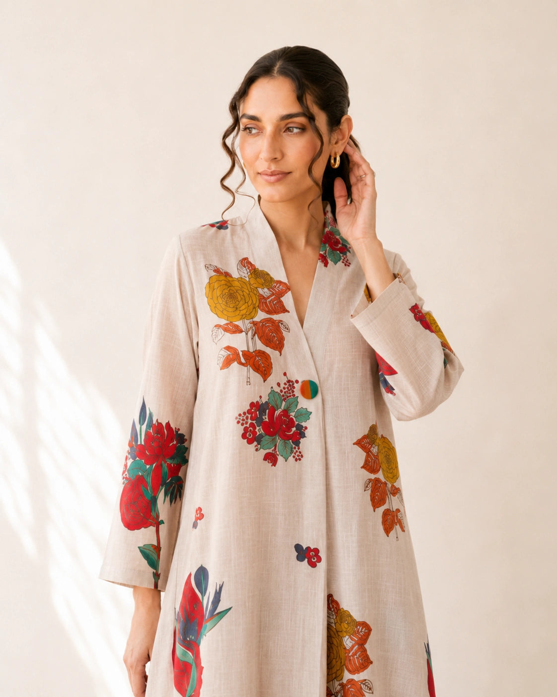 Potpourri Off White Cotton Kurti Set for Women
