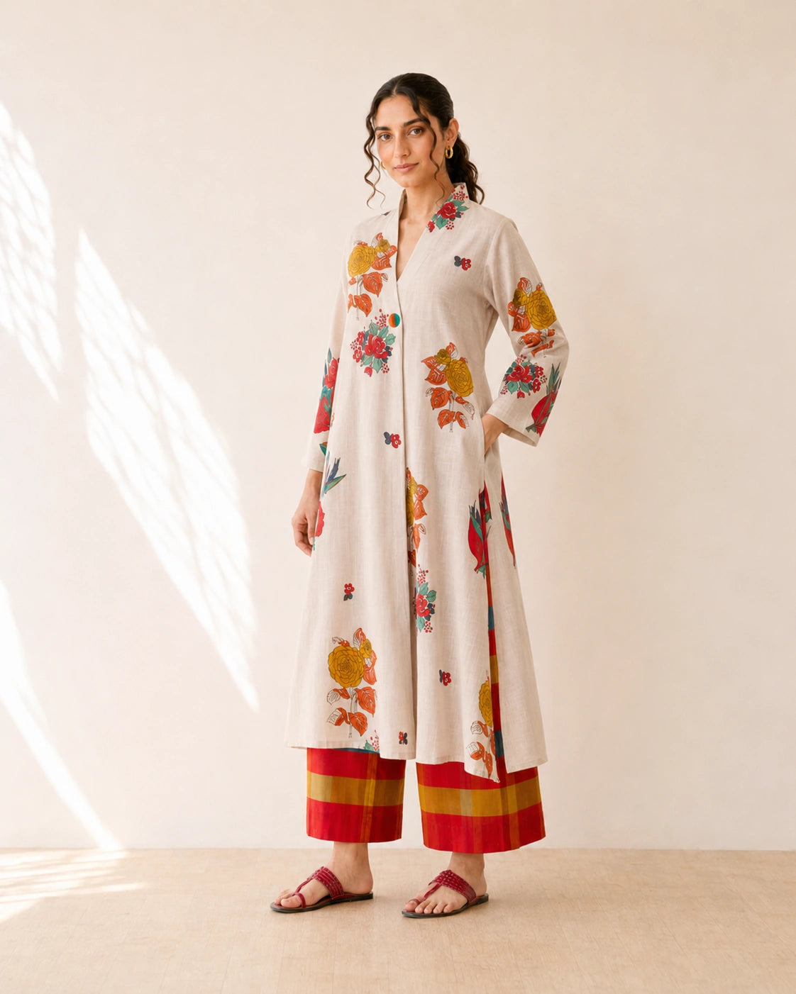 Potpourri Off White Cotton Kurti Set for Women