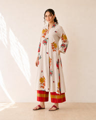 Potpourri Off White Cotton Kurti Set for Women