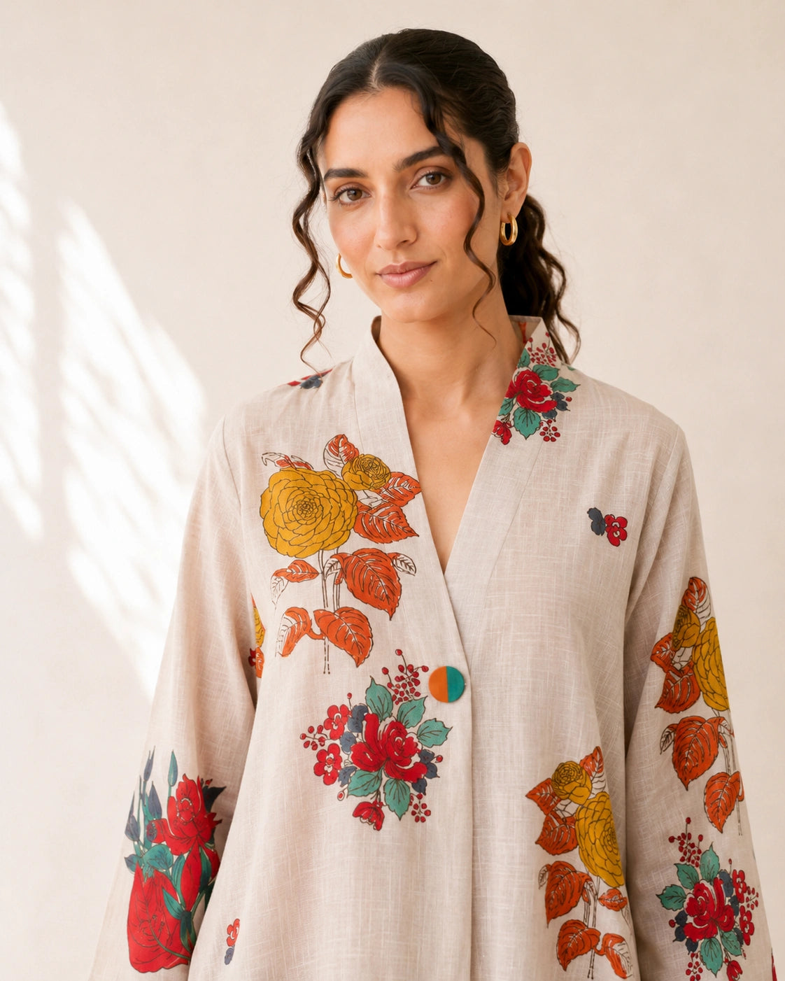 Potpourri Off White Cotton Kurti Set for Women