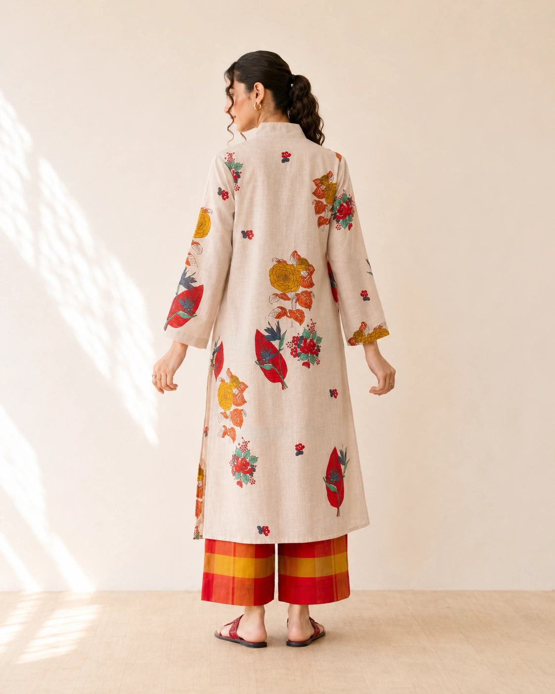 Potpourri Off White Cotton Kurti Set for Women
