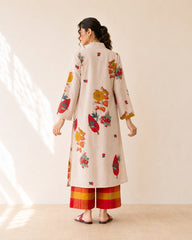 Potpourri Off White Cotton Kurti Set for Women