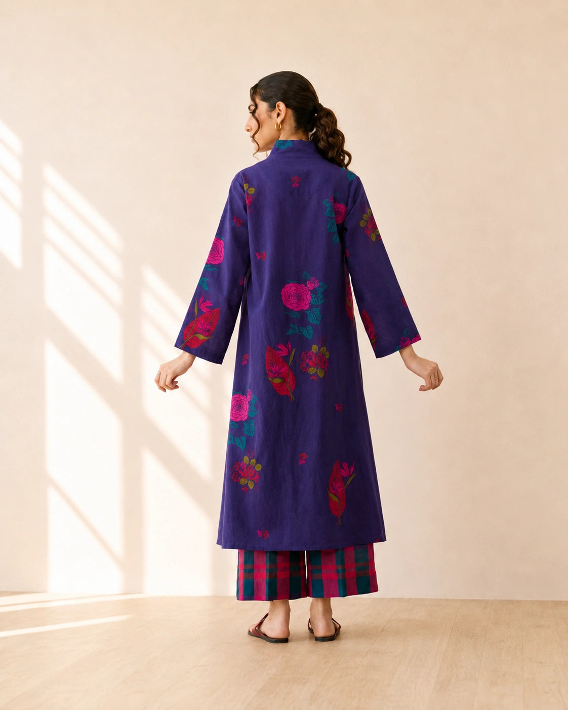 Potpourri Violet Cotton Kurti Set for Women