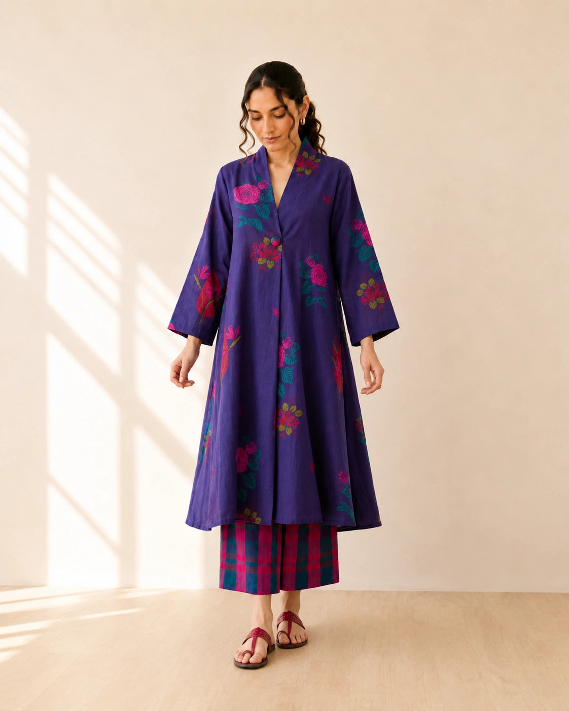 Potpourri Violet Cotton Kurti Set for Women