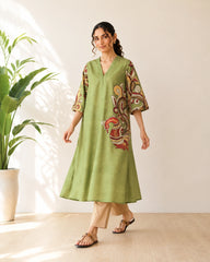 Morni Sage Green Cotton Kurti Set for Women