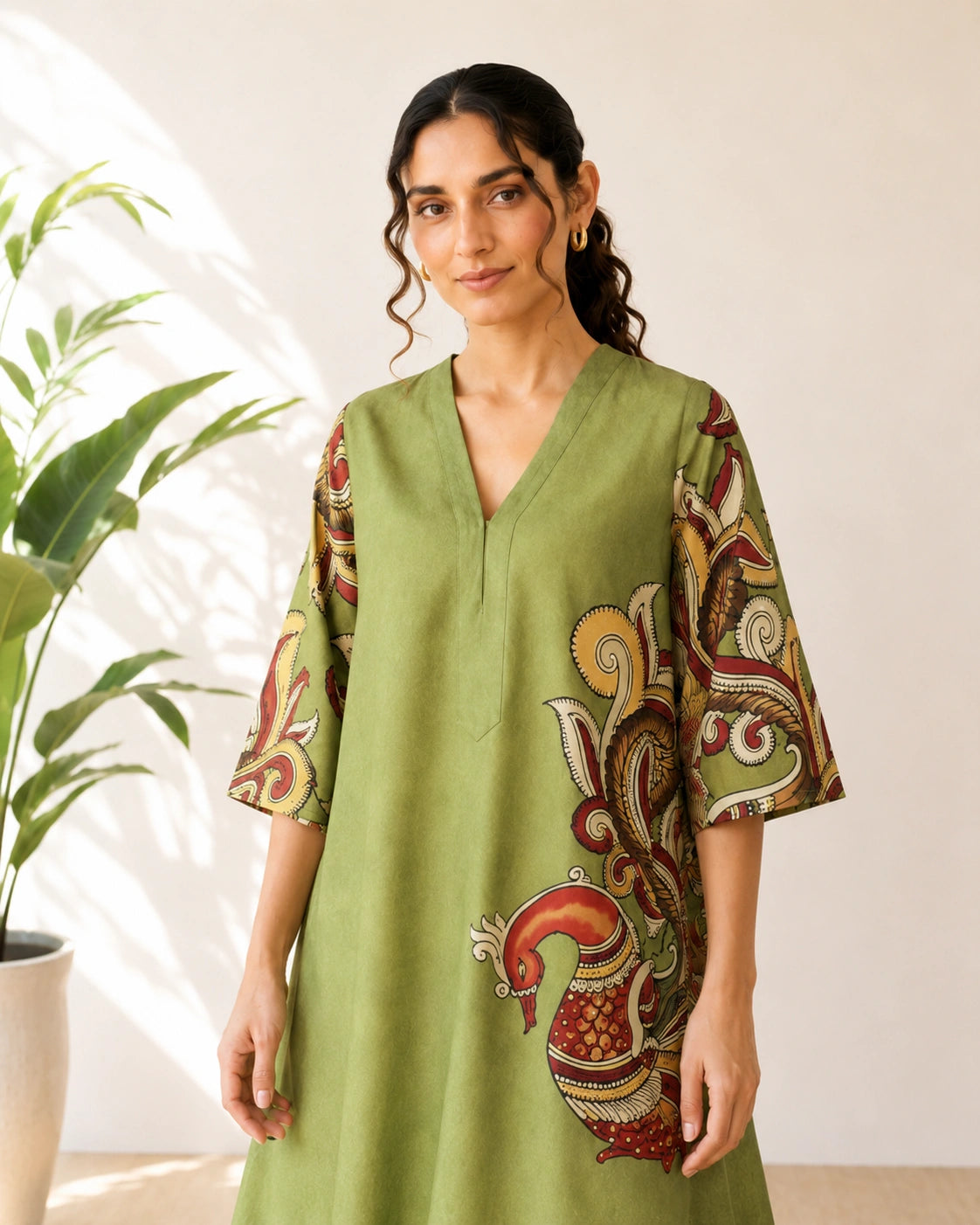 Morni Sage Green Cotton Kurti Set for Women