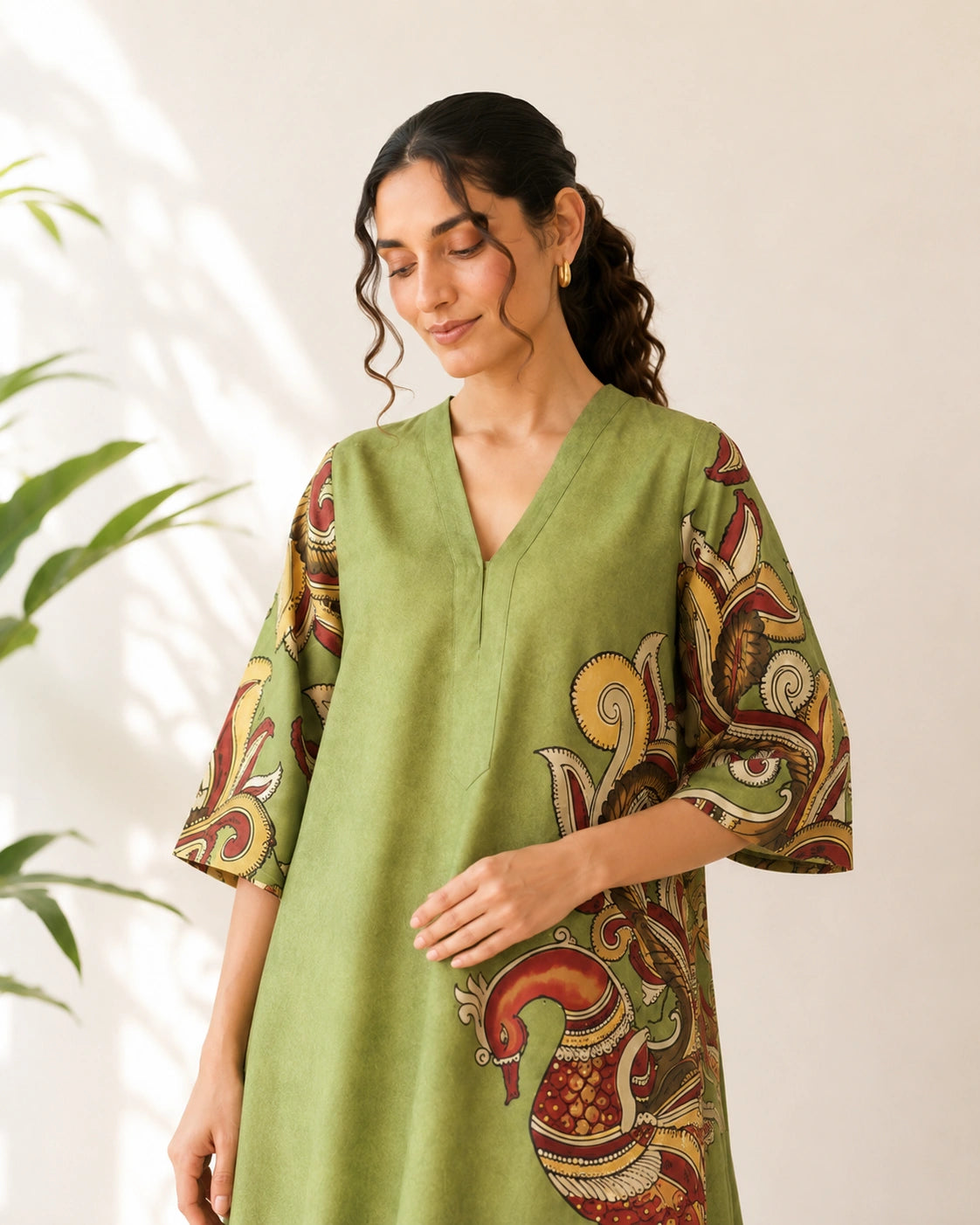 Morni Sage Green Cotton Kurti Set for Women