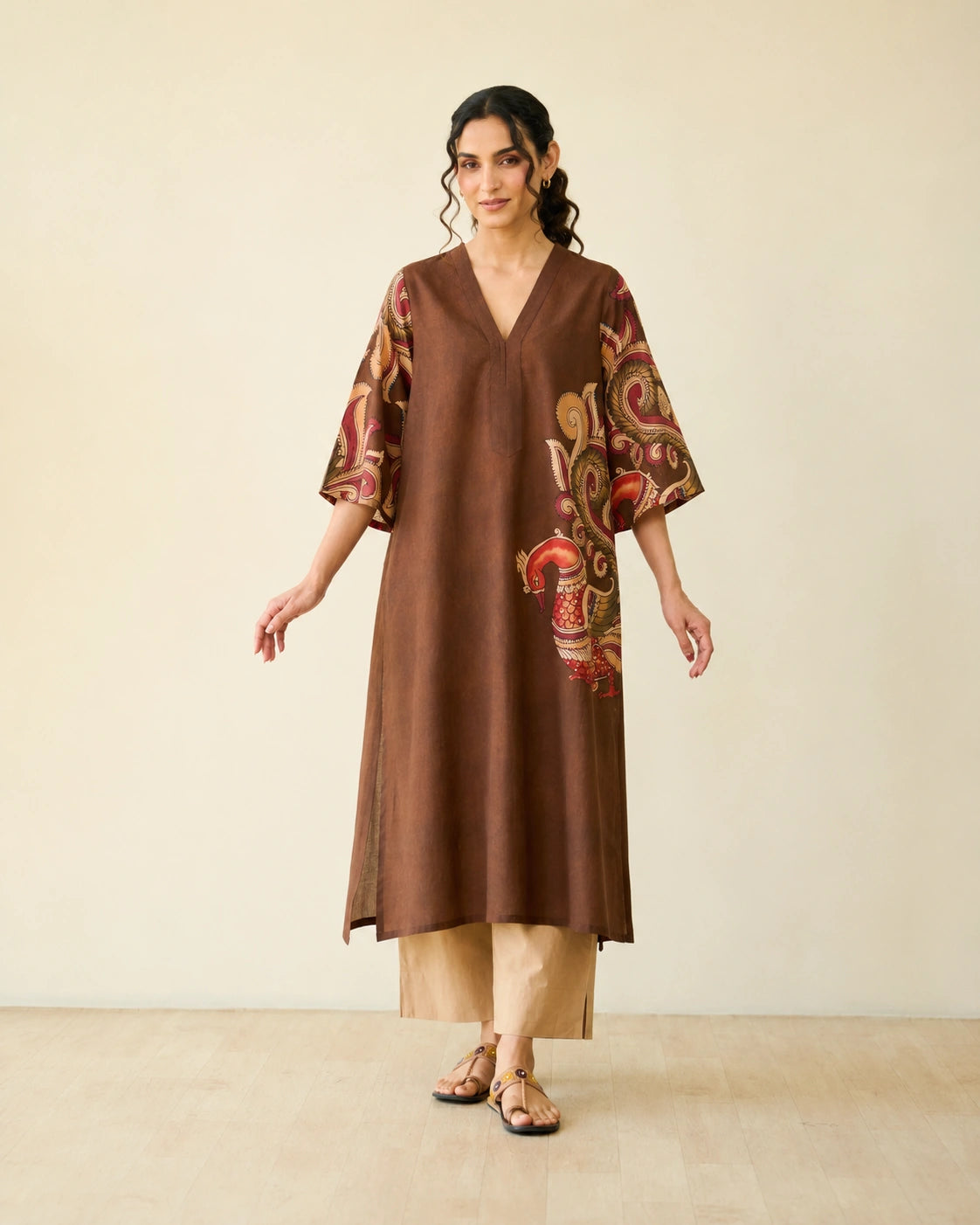 Morni Brown Soft Cotton Kurti Set for Women