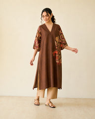 Morni Brown Soft Cotton Kurti Set for Women