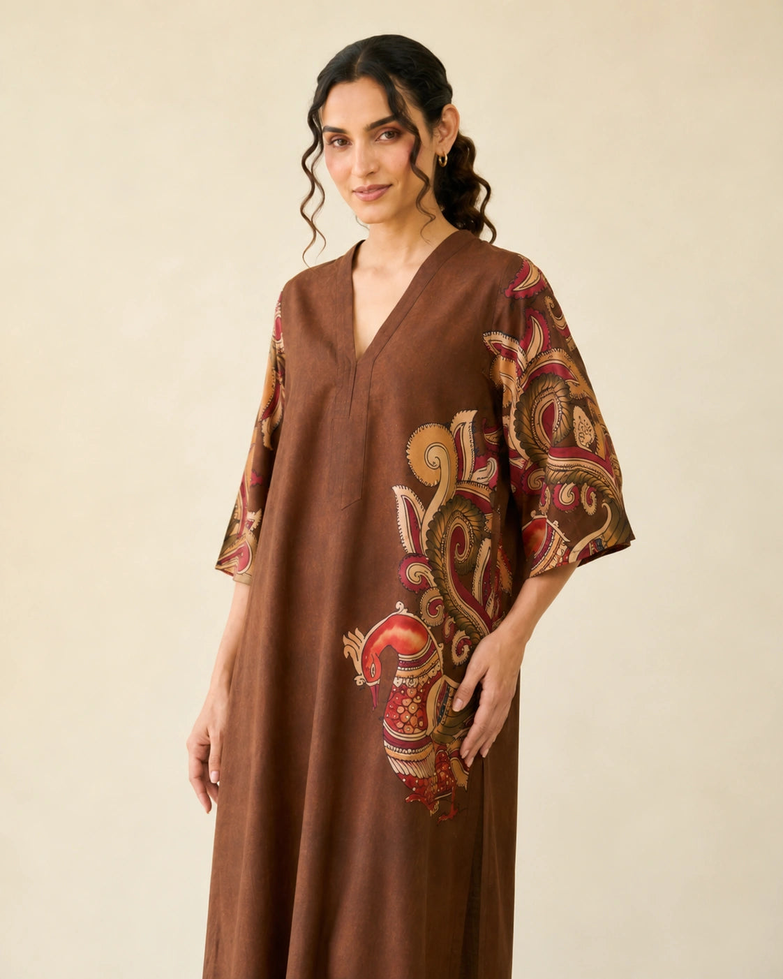 Morni Brown Soft Cotton Kurti Set for Women
