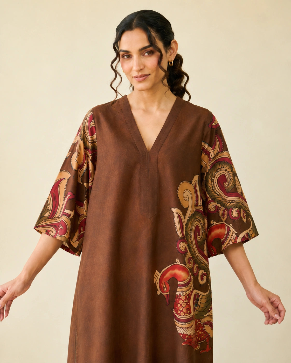 Morni Brown Soft Cotton Kurti Set for Women