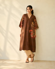 Morni Brown Soft Cotton Kurti Set for Women