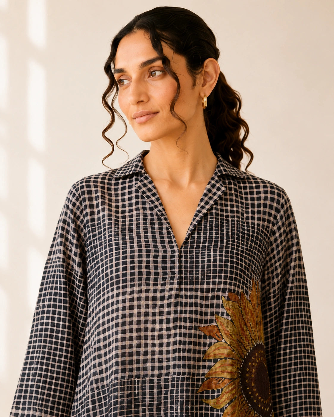 Sunday Charcoal Soft Cotton Kurta for Women