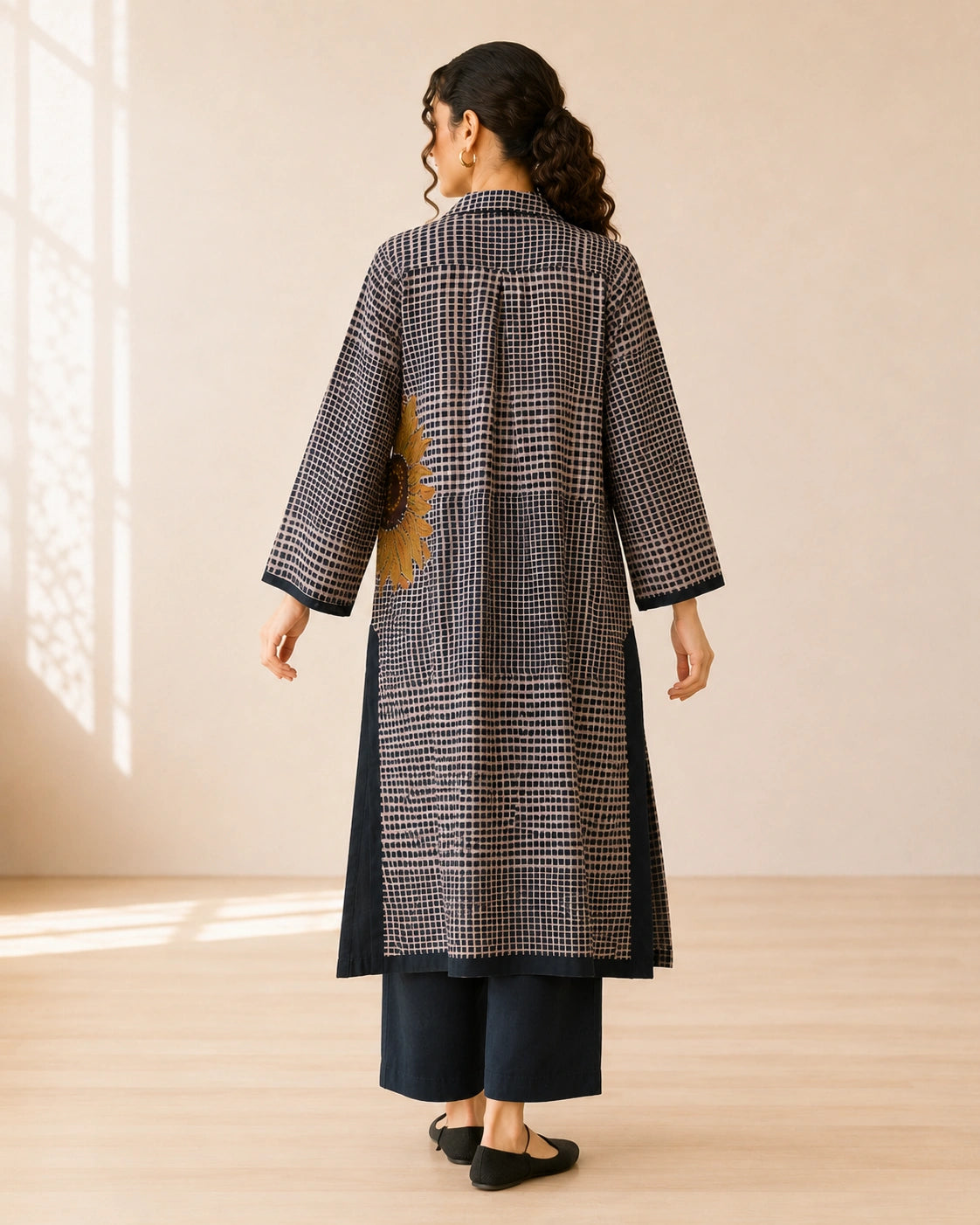 Sunday Charcoal Soft Cotton Kurta for Women