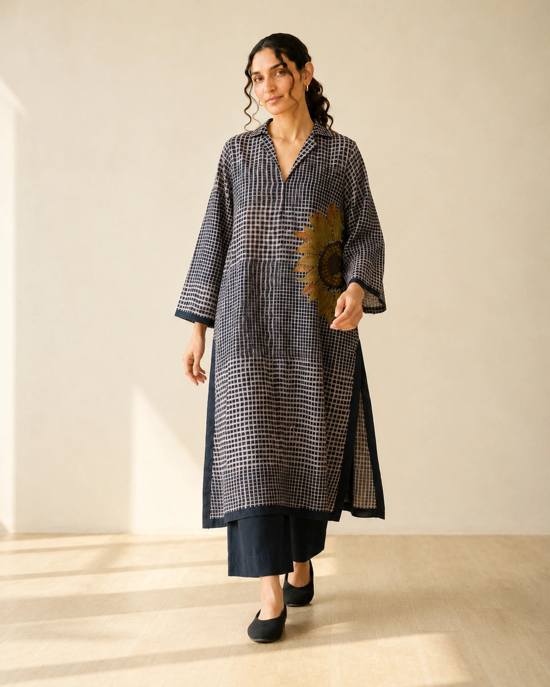 Sunday Charcoal Soft Cotton Kurta for Women