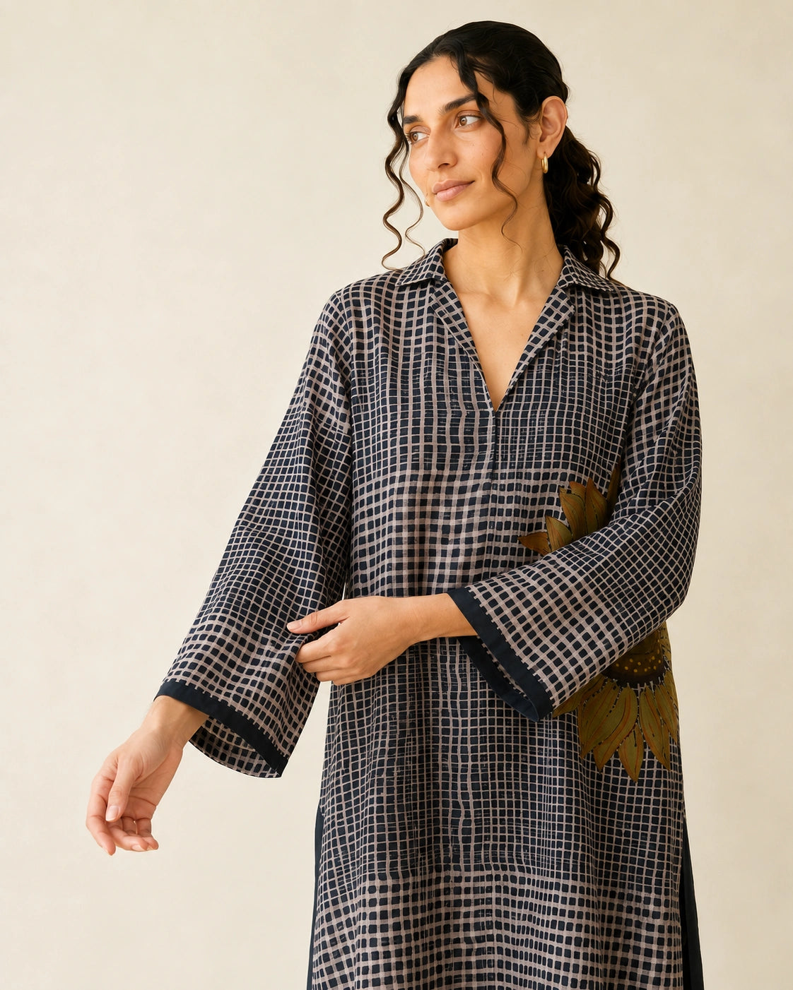 Sunday Charcoal Soft Cotton Kurta for Women