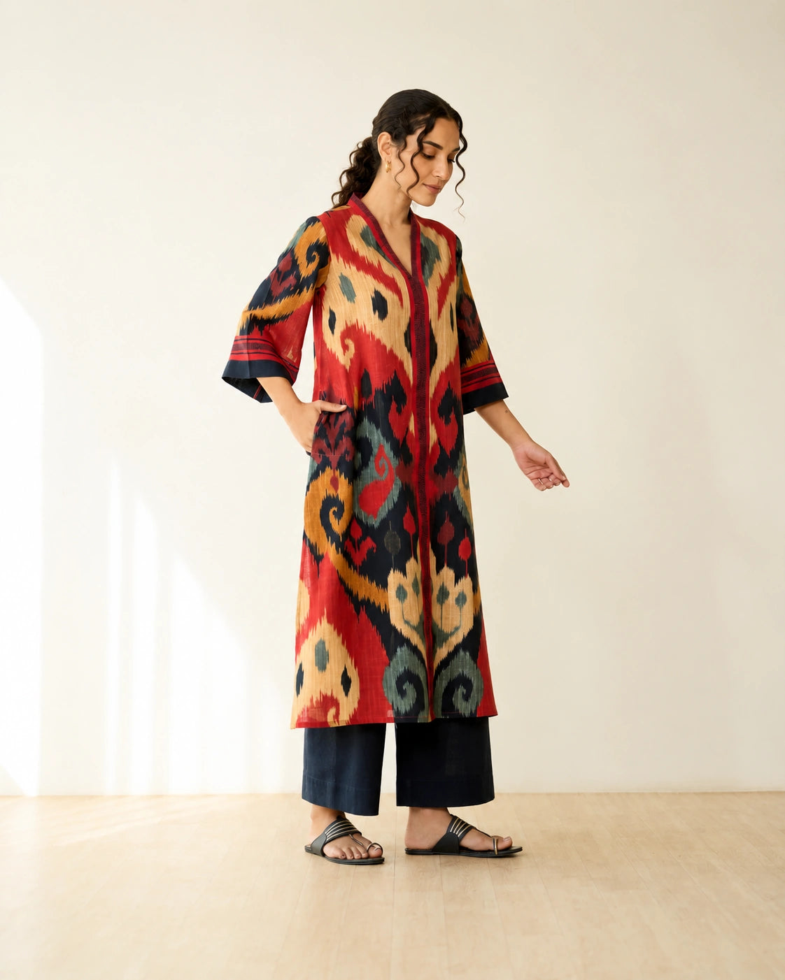 Maheeka Black Soft Cotton Kurta for Women