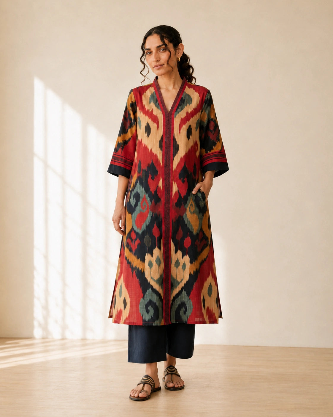 Maheeka Black Soft Cotton Kurta for Women