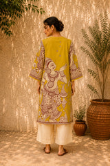 Taal Premium Cotton Kurta Set with Pants – Mustard Yellow Artistic Ethnic Wear